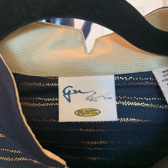 Greg Norman Navy Blue/Gold Print Golf Pants/Top Set sz S/P-4 - Picture 5 of 13